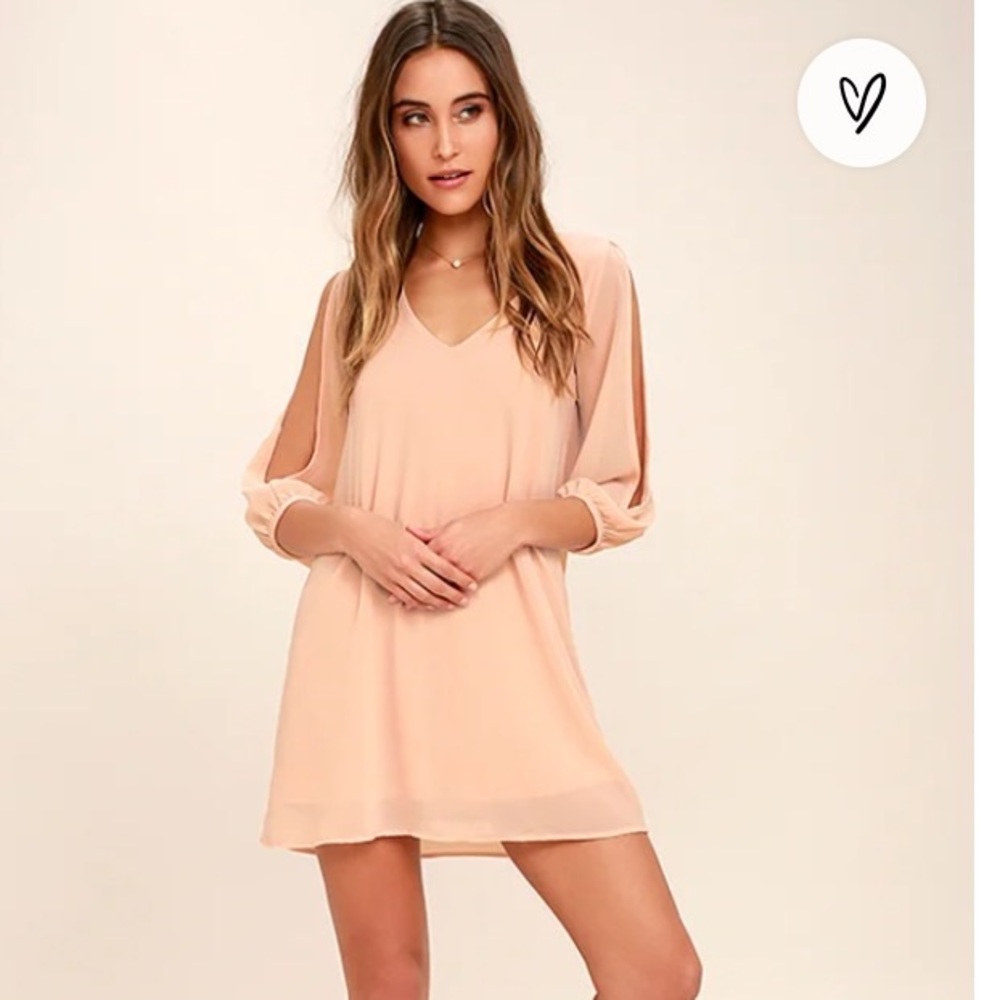 Lulus shifting dress blush pink long sleeve dress size XS